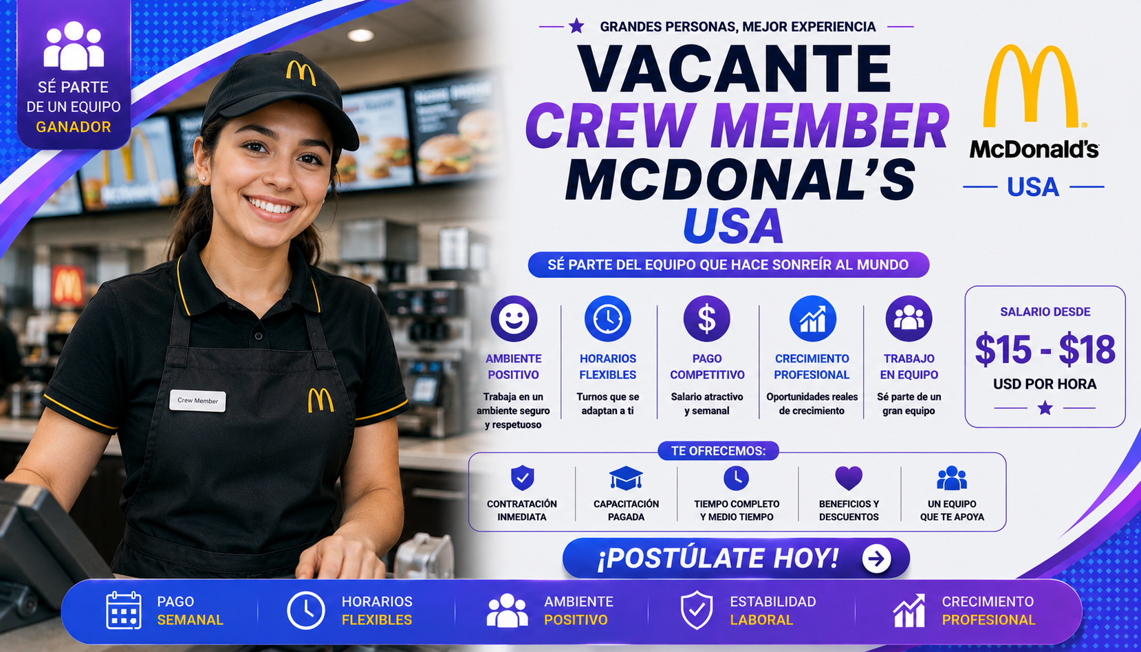 Vacante Crew Member McDonald's USA